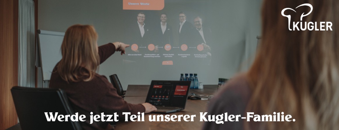 Mehrere Kolleg:innen im großen Besprechungsraum bei einer Präsentation.
